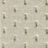 Off-white woven fabric with irregular taupe dots, exhibiting subtle horizontal ribbing and a looped pile texture; labeled “super 238”.